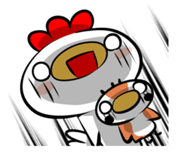 Cute chicken and cute sparrow sticker #5416486