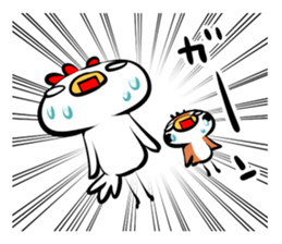 Cute chicken and cute sparrow sticker #5416487