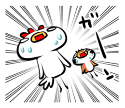 Cute chicken and cute sparrow sticker #5416487