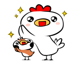 Cute chicken and cute sparrow sticker #5416492