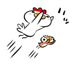 Cute chicken and cute sparrow sticker #5416495