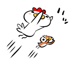 Cute chicken and cute sparrow sticker #5416495