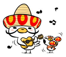 Cute chicken and cute sparrow sticker #5416498