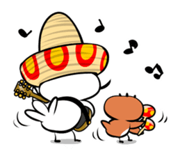 Cute chicken and cute sparrow sticker #5416499