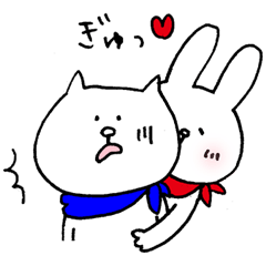 Deserted rabbit and cold cat.