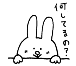 Deserted rabbit and cold cat. sticker #5417421