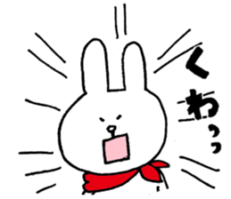 Deserted rabbit and cold cat. sticker #5417430