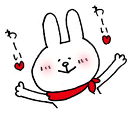 Deserted rabbit and cold cat. sticker #5417441