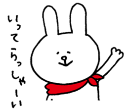 Deserted rabbit and cold cat. sticker #5417454