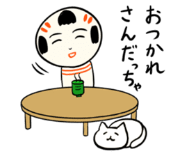 Japanese kokeshi doll colorful sticker #5419611