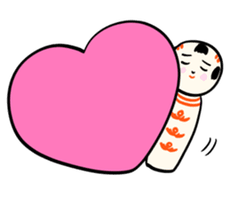 Japanese kokeshi doll colorful sticker #5419637