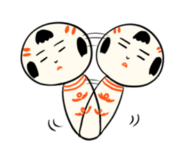 Japanese kokeshi doll colorful sticker #5419641