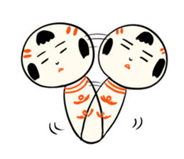 Japanese kokeshi doll colorful sticker #5419641