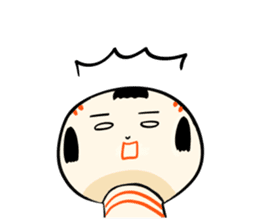 Japanese kokeshi doll colorful sticker #5419642