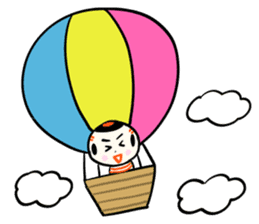 Japanese kokeshi doll colorful sticker #5419643