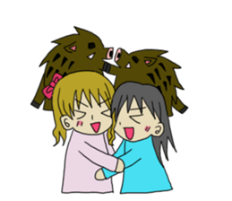 animal&human together always sticker sticker #5422159