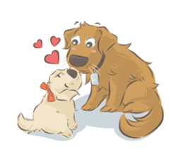 Dodimon & Friends: Golden Retrievers sticker #5424975