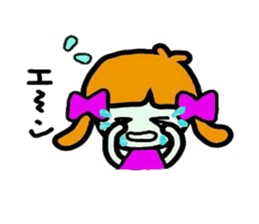 Stamp of a cute girl sticker #5425700