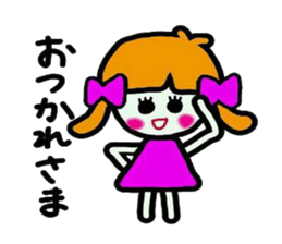 Stamp of a cute girl sticker #5425702