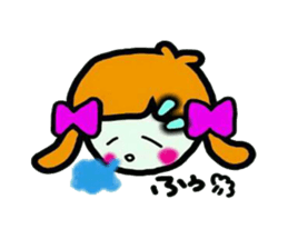 Stamp of a cute girl sticker #5425703