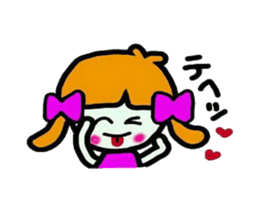 Stamp of a cute girl sticker #5425706