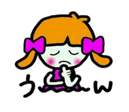 Stamp of a cute girl sticker #5425708