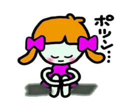 Stamp of a cute girl sticker #5425710