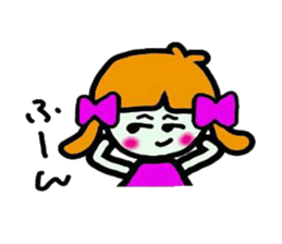 Stamp of a cute girl sticker #5425712