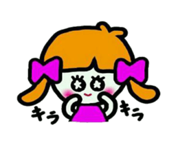 Stamp of a cute girl sticker #5425714