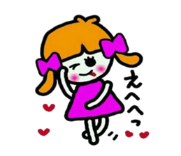 Stamp of a cute girl sticker #5425715