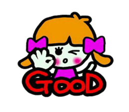 Stamp of a cute girl sticker #5425716