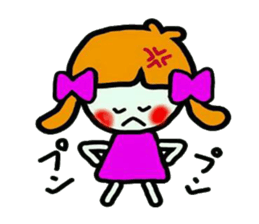 Stamp of a cute girl sticker #5425721