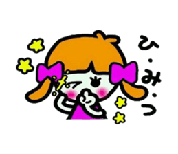 Stamp of a cute girl sticker #5425725