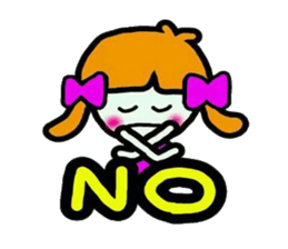 Stamp of a cute girl sticker #5425726