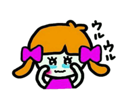 Stamp of a cute girl sticker #5425730