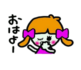 Stamp of a cute girl sticker #5425731