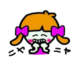 Stamp of a cute girl sticker #5425733