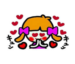 Stamp of a cute girl sticker #5425735