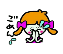 Stamp of a cute girl sticker #5425737