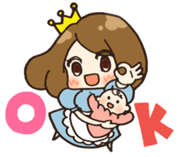 Princess is Mommy! with newborn baby sticker #5432732