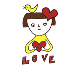 Birds and girls sticker #5434353