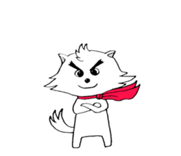 White dog AYA-MARU sticker #5436020