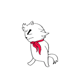 White dog AYA-MARU sticker #5436022