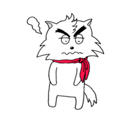 White dog AYA-MARU sticker #5436030