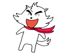 White dog AYA-MARU sticker #5436031