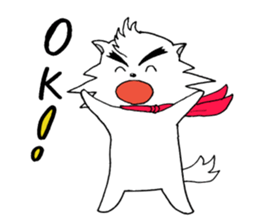 White dog AYA-MARU sticker #5436036