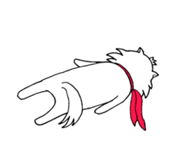 White dog AYA-MARU sticker #5436049