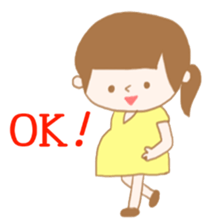 Pregnant woman & Baby of the stomach sticker #5436528