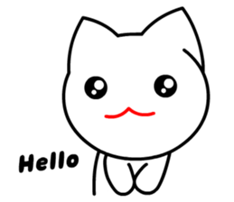 Tomo's Cute Cat White 2 (English) sticker #5437172