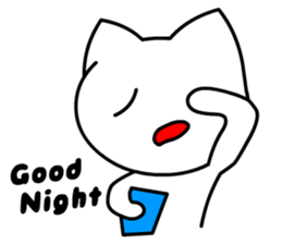 Tomo's Cute Cat White 2 (English) sticker #5437174